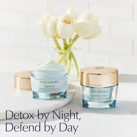 Estée Lauder DayWear Multi-Protection Moisturizer on a bathroom counter