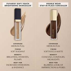 Estée Lauder Double Wear 24-Hour Concealer Makeup with makeup tools