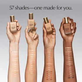 Estée Lauder Double Wear Foundation 0.5 Fl Oz Espresso displayed with other makeup