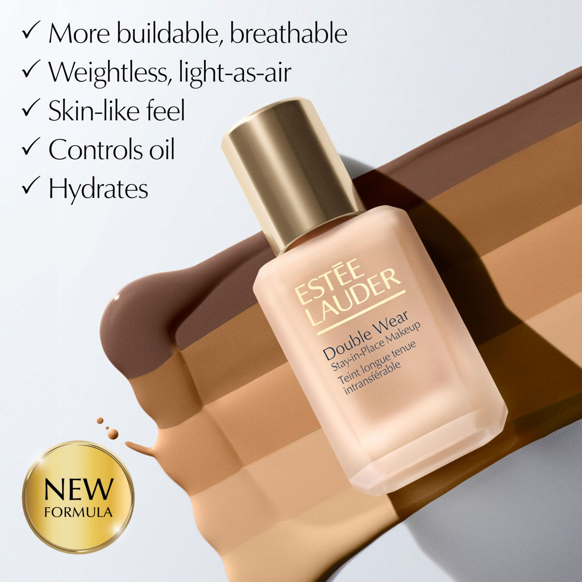 Estée Lauder Double Wear Foundation 2C1 Pure Beige application process