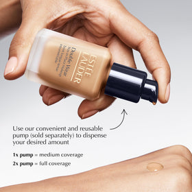 Estée Lauder Double Wear Foundation application with brush