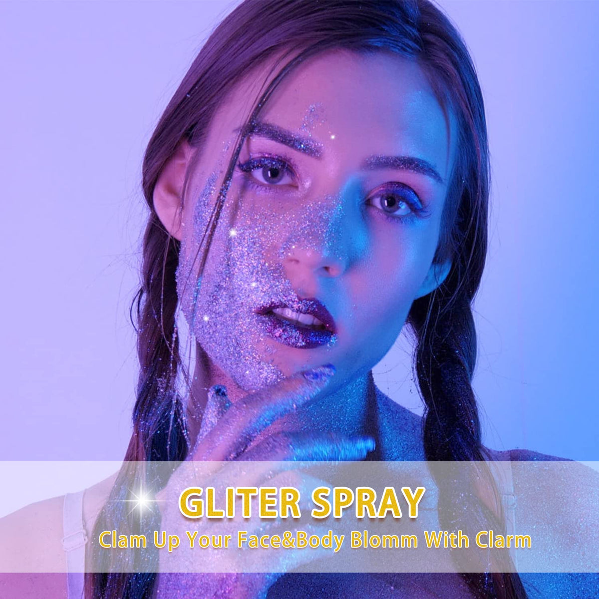 Etercycle Pink Body Glitter Spray displayed with other beauty products