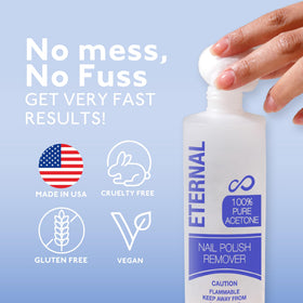 Eternal 100% Pure Acetone Nail Polish Remover bottle side view
