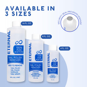 Eternal 100% Pure Acetone Nail Polish Remover with nail tools