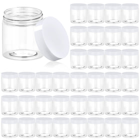 Eternal Moment 36 pack 4 oz clear plastic jars with lids front view