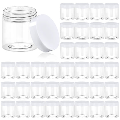 Eternal Moment 36 pack 4 oz clear plastic jars with lids front view