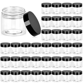 Eternal Moment 36 pack 6 oz clear plastic jars with lids front view