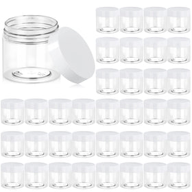 Eternal Moment 36 pack 6 OZ clear plastic jars with lids front view