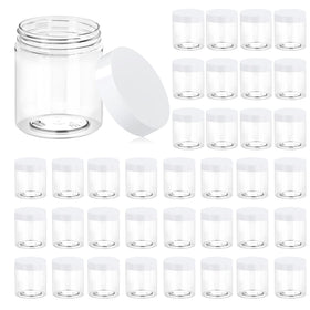 Eternal Moment 36 pack clear plastic jars with lids, front view