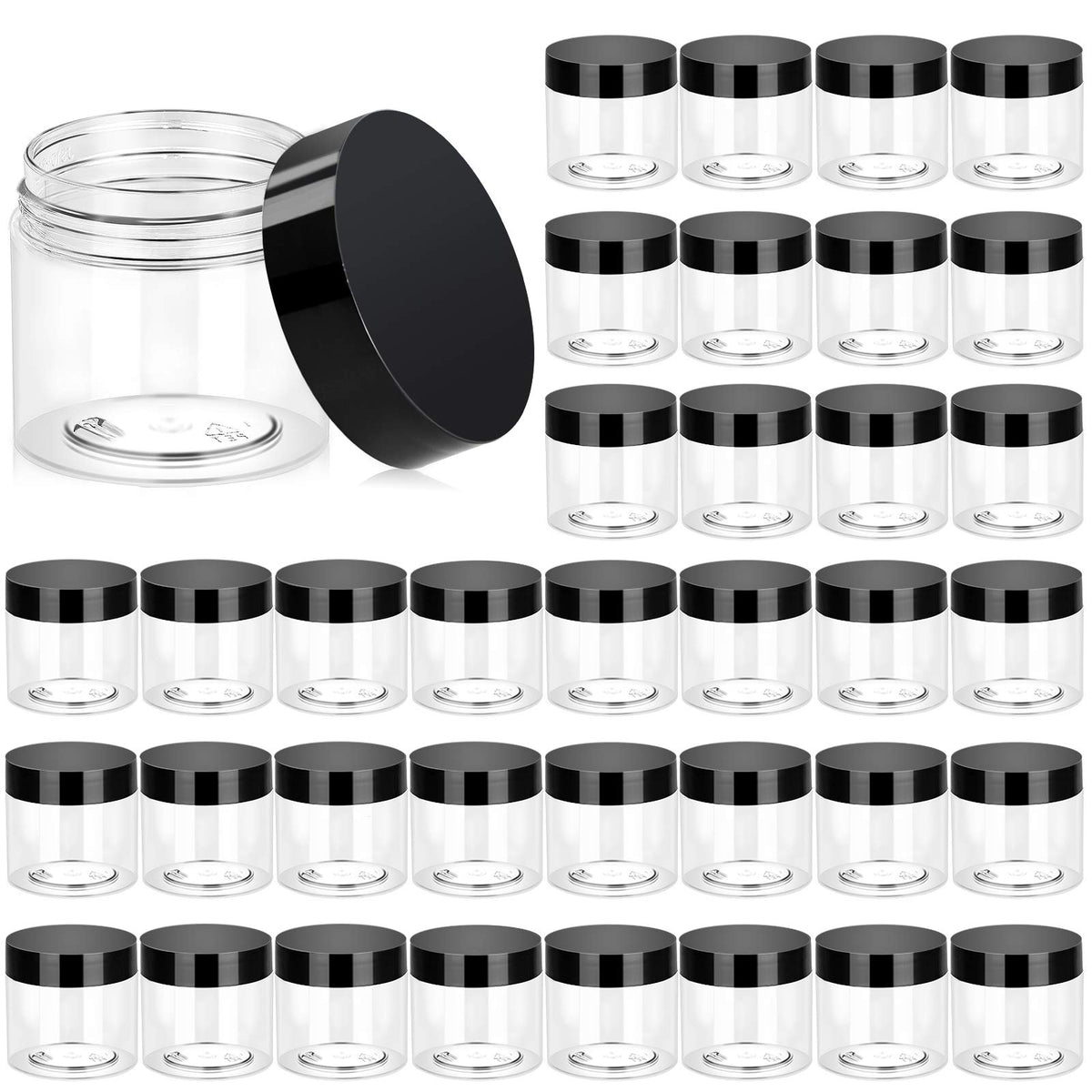 Eternal Moment 36 pack of 2 OZ clear plastic jars front view