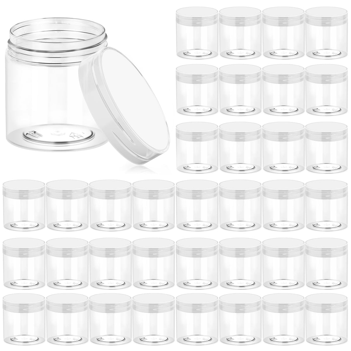 Eternal Moment 36 pack of 4 OZ clear plastic jars with lids