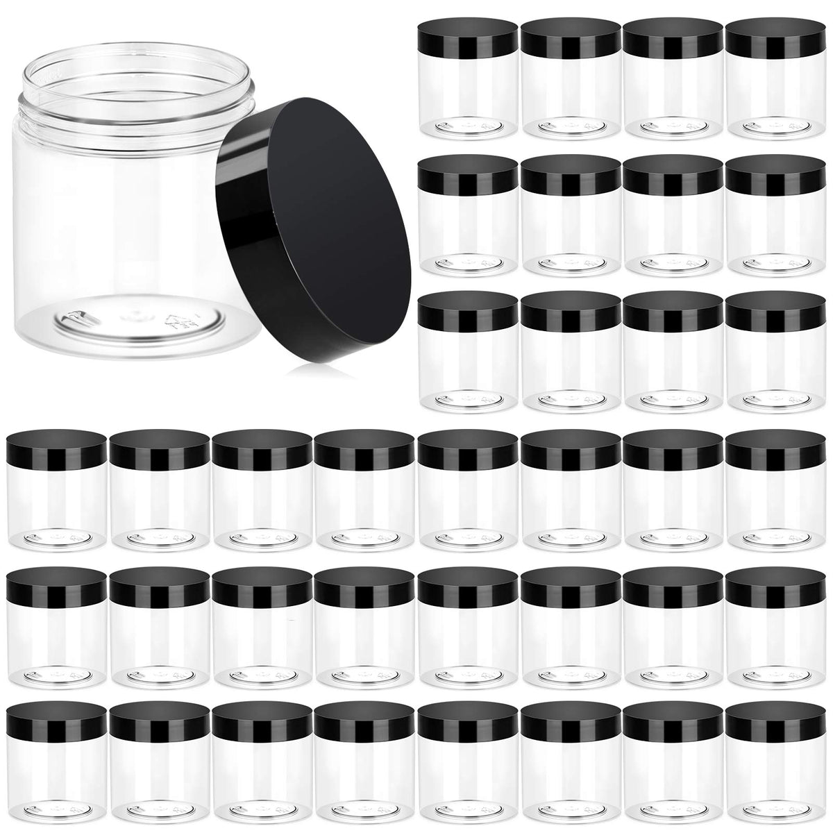 Eternal Moment 36 pack of 4 OZ clear plastic jars with lids