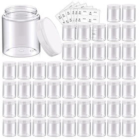 Eternal Moment 48 pack 8 oz plastic jars clear with lids front view