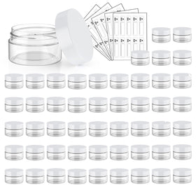 Eternal Moment 50 pack 1oz plastic jars with white lids arranged