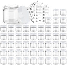 Eternal Moment 50 pack 2oz clear plastic jars with white lids