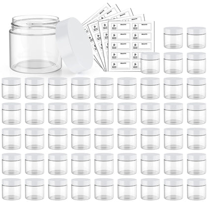 Eternal Moment 50 pack 2oz clear plastic jars with white lids