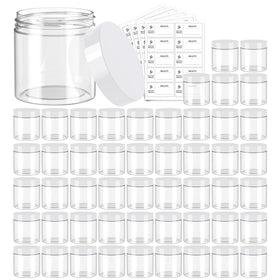 Eternal Moment 50 pack clear plastic jars with white lids