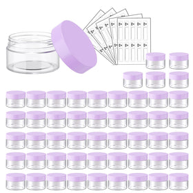 Eternal Moment 50 pack of 1 oz plastic jars with purple lids