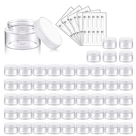 Eternal Moment 50 pack of 1oz clear plastic jars with lids