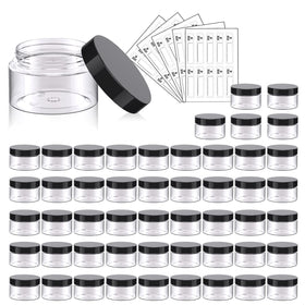 Eternal Moment 50 pack of 1oz plastic jars with black lids