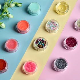 Eternal Moment 5g sample containers on a craft table