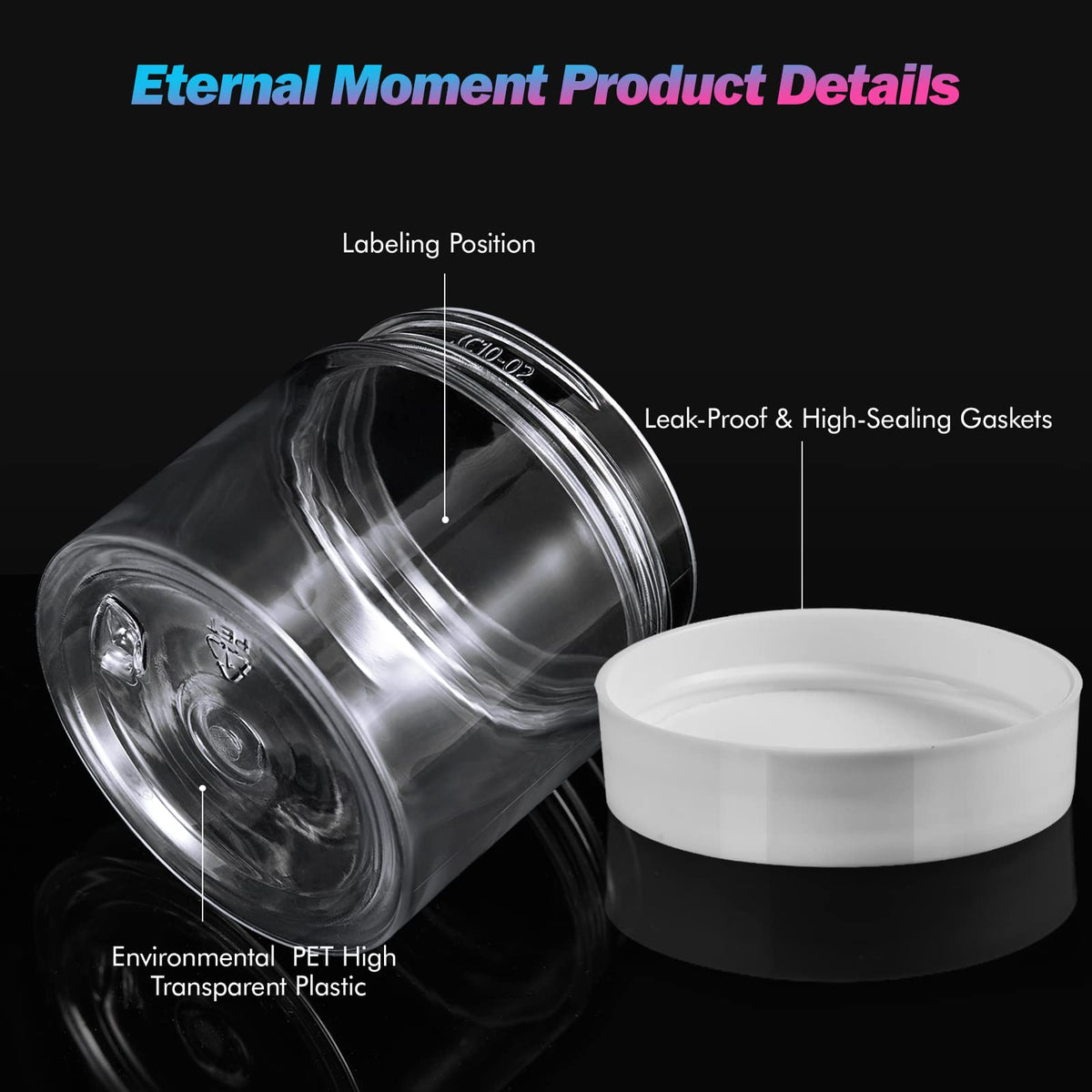 Eternal Moment 6 OZ jars displayed with various cosmetics