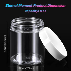 Eternal Moment 8 oz plastic jar with screw-on lid and foam liner