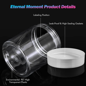 Eternal Moment clear jars displayed on a shelf