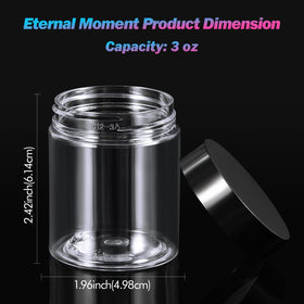 Eternal Moment clear plastic jar with screw-on lid and foam liner