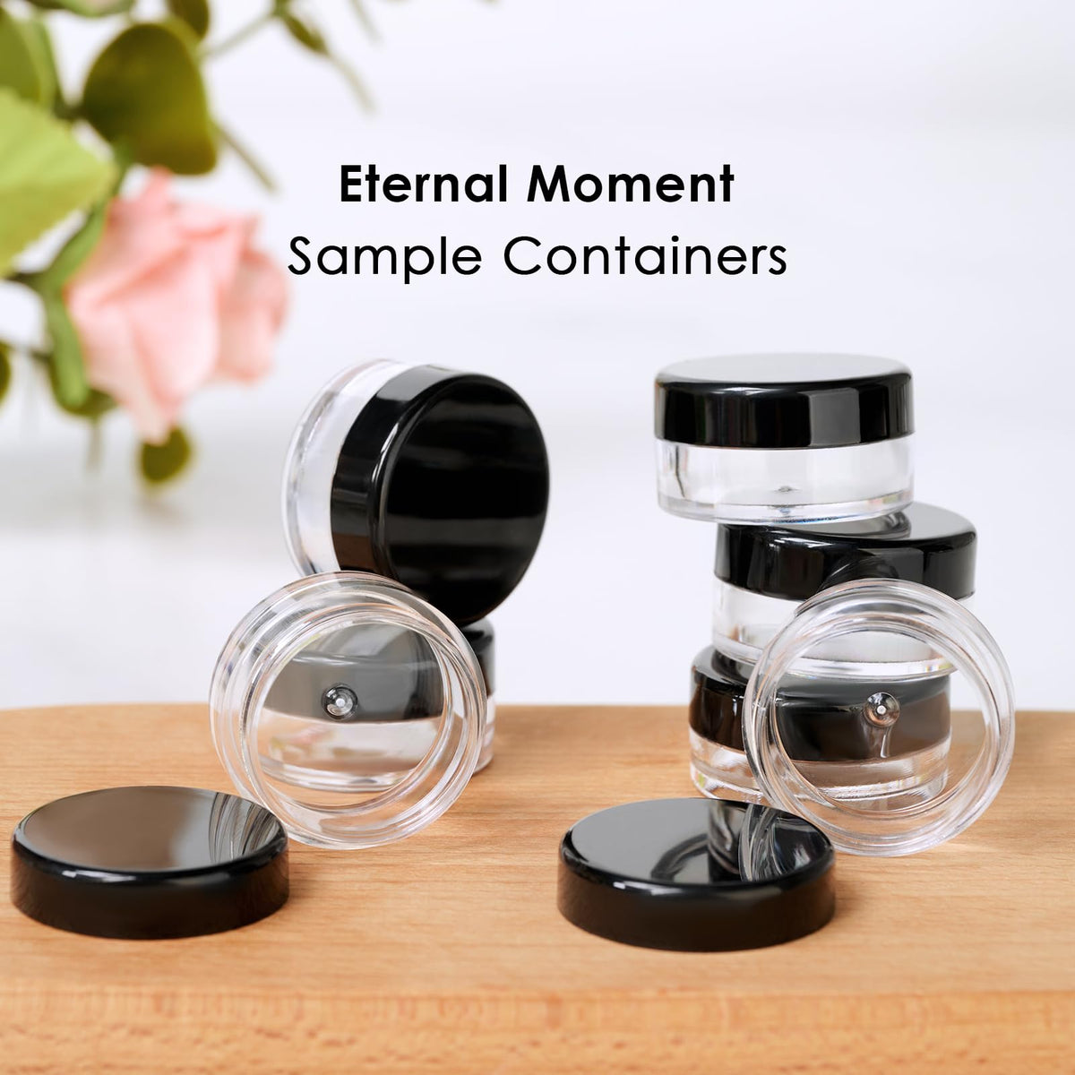Eternal Moment jars displayed with colorful labels