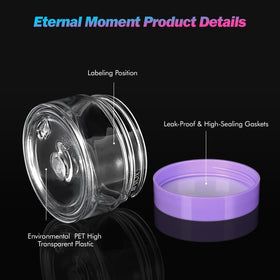 Eternal Moment jars displayed with spatulas and labels