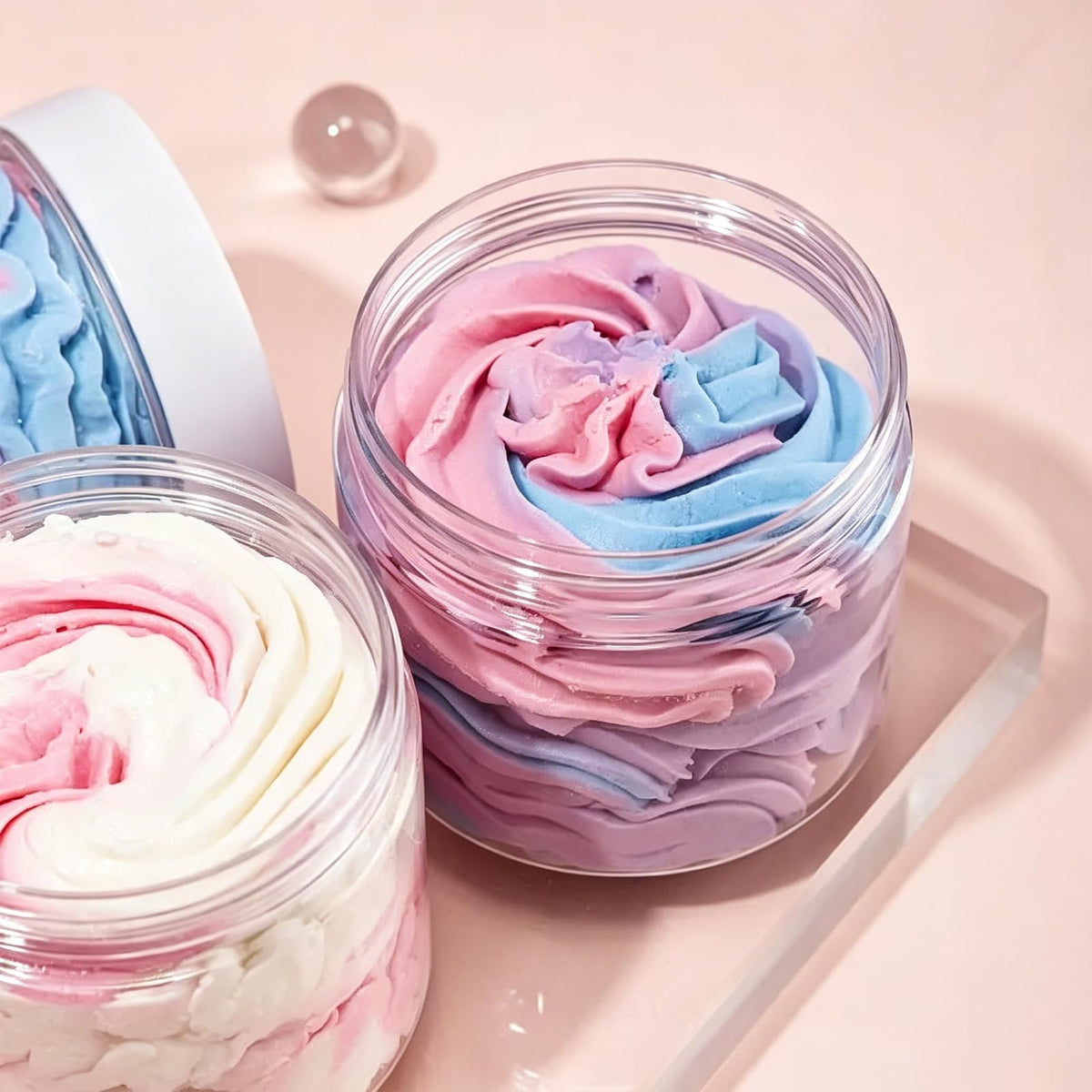 Eternal Moment jars filled with homemade cosmetics