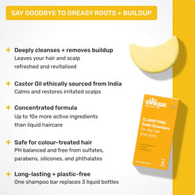 Ethique Clarifying Shampoo Bar close-up showing texture