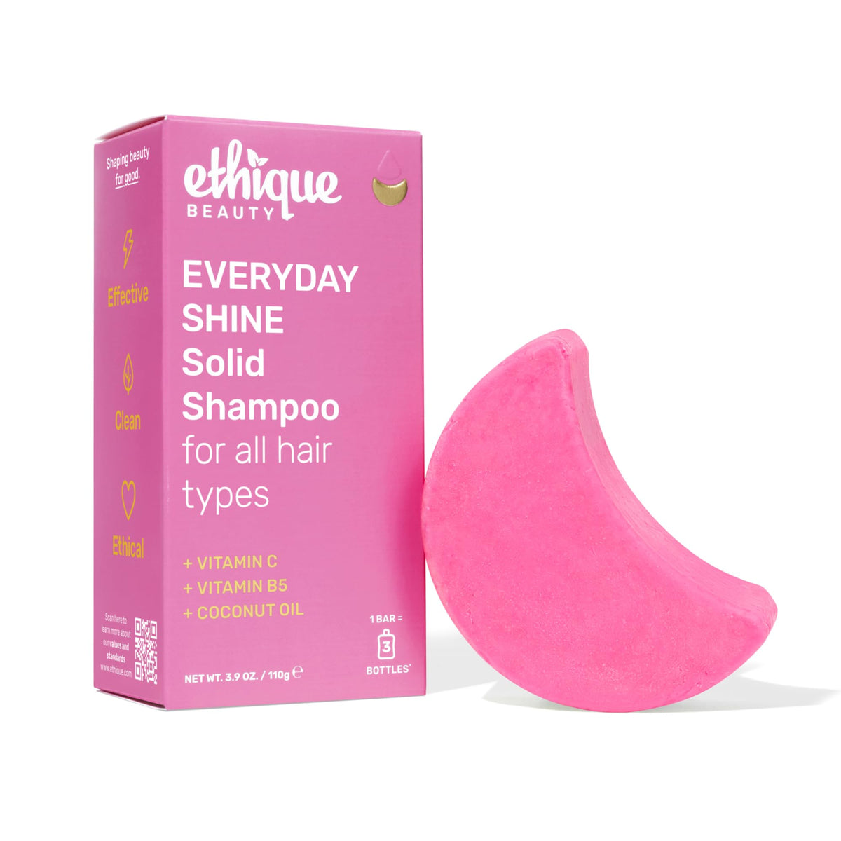 Ethique Everyday Shampoo Bar front view with Vitamin C