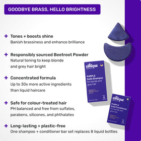 Ethique Purple Shampoo Bar packaging with ingredients