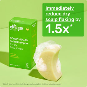 Ethique Scalp Health Shampoo Bar displayed with conditioner bar
