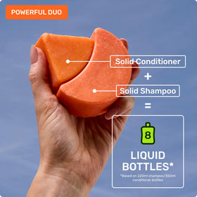 Ethique Volumizing Shampoo Bar with plant background