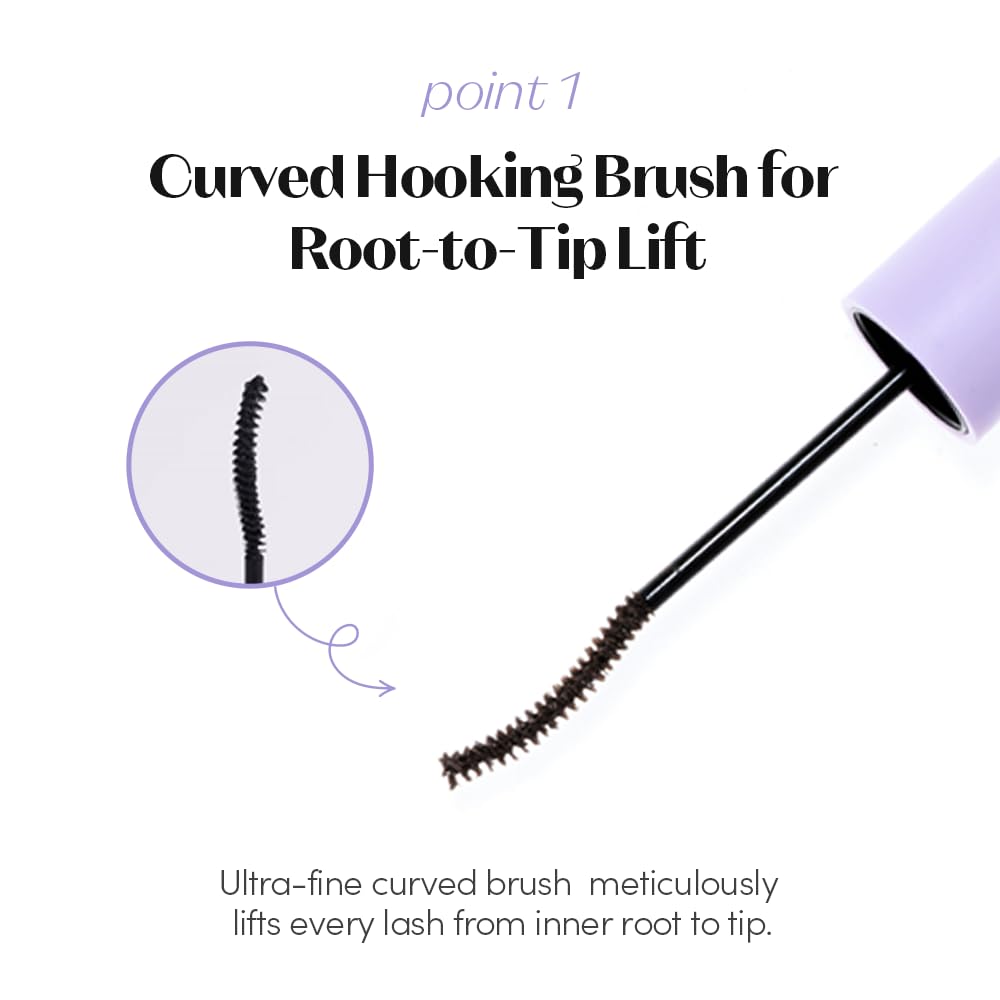 ETUDE Curl Fix Mascara application on lashes