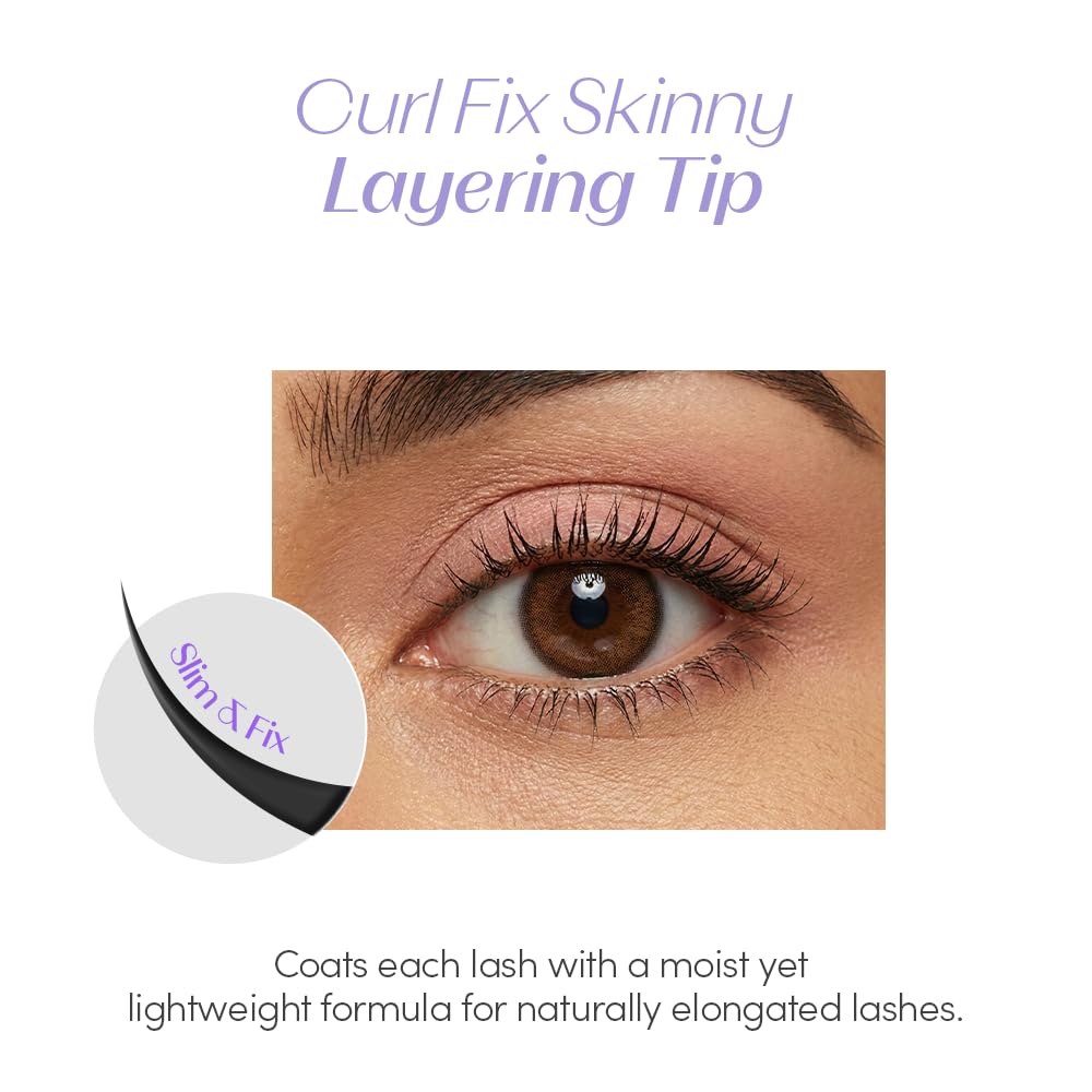 ETUDE Curl Fix Mascara before and after on lashes