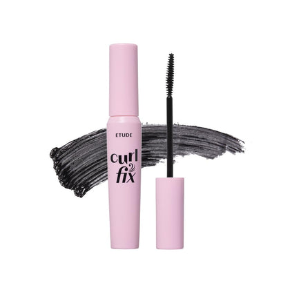 ETUDE Curl Fix Waterproof Mascara front view, black tube