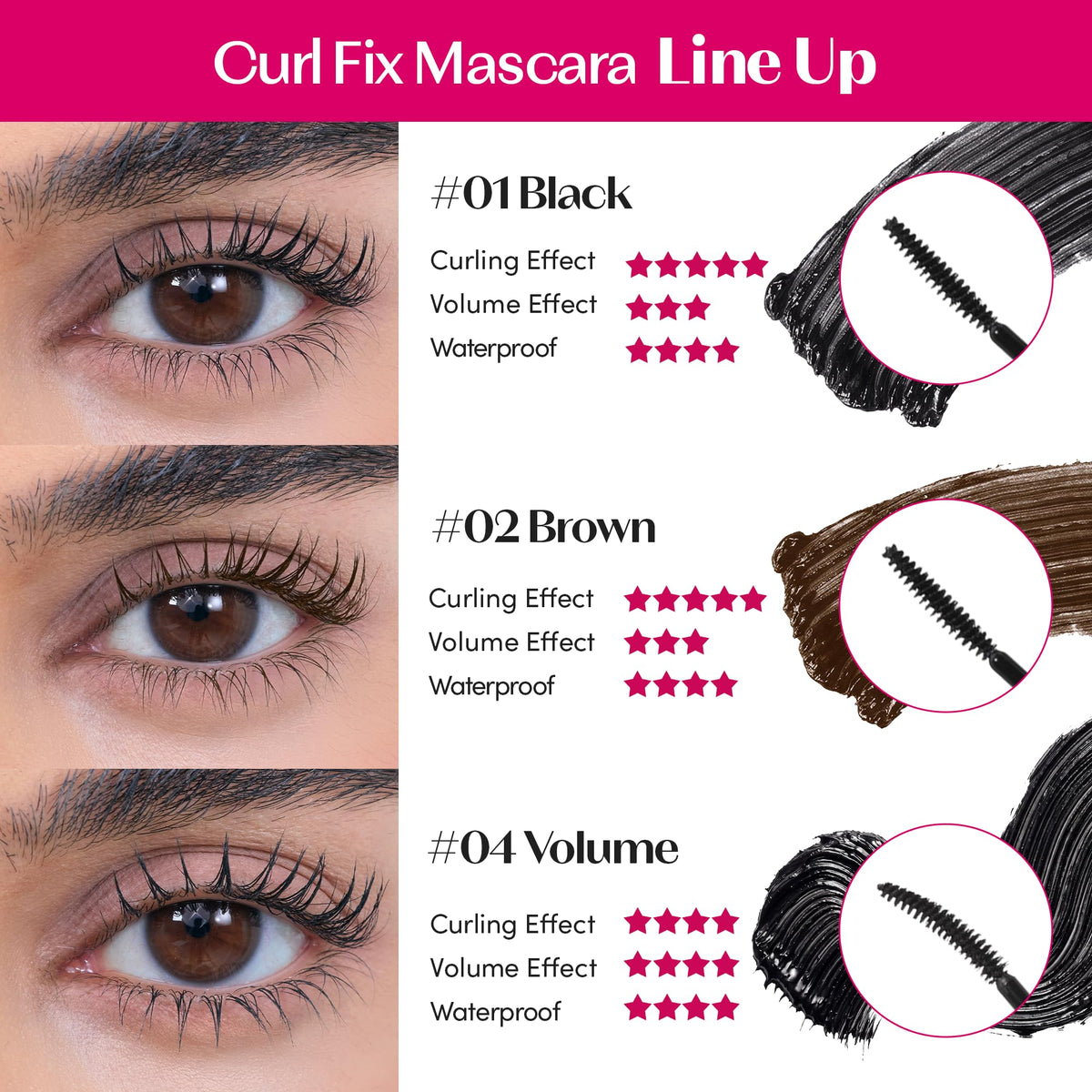 ETUDE Curl Fix Waterproof Mascara with a backdrop of beauty products