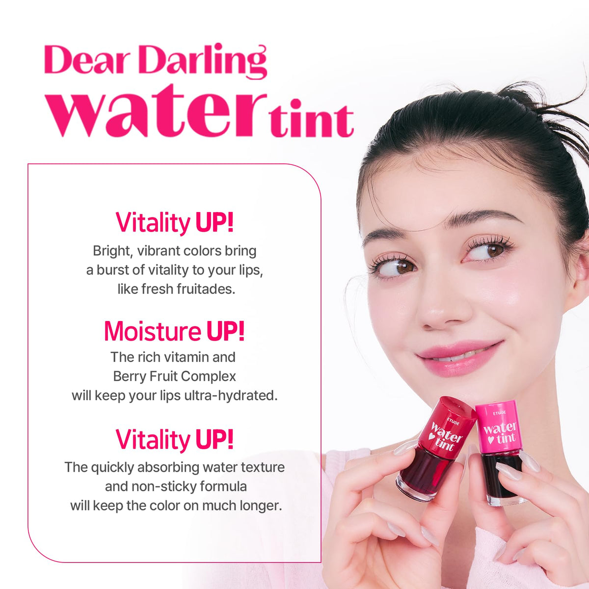 ETUDE Dear Darling Water Tint Grape Ade on lips