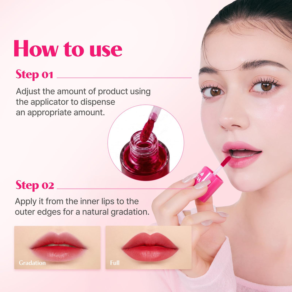 ETUDE Dear Darling Water Tint Lip Stain set with fruits background