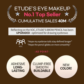 ETUDE Drawing Eye Brow Pencil Gray Brown showing triangular shape