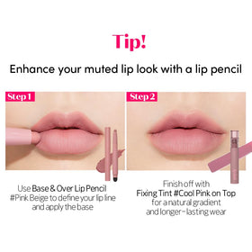 ETUDE Fixing Tint Woody Pink Matte Liquid Lipstick in use
