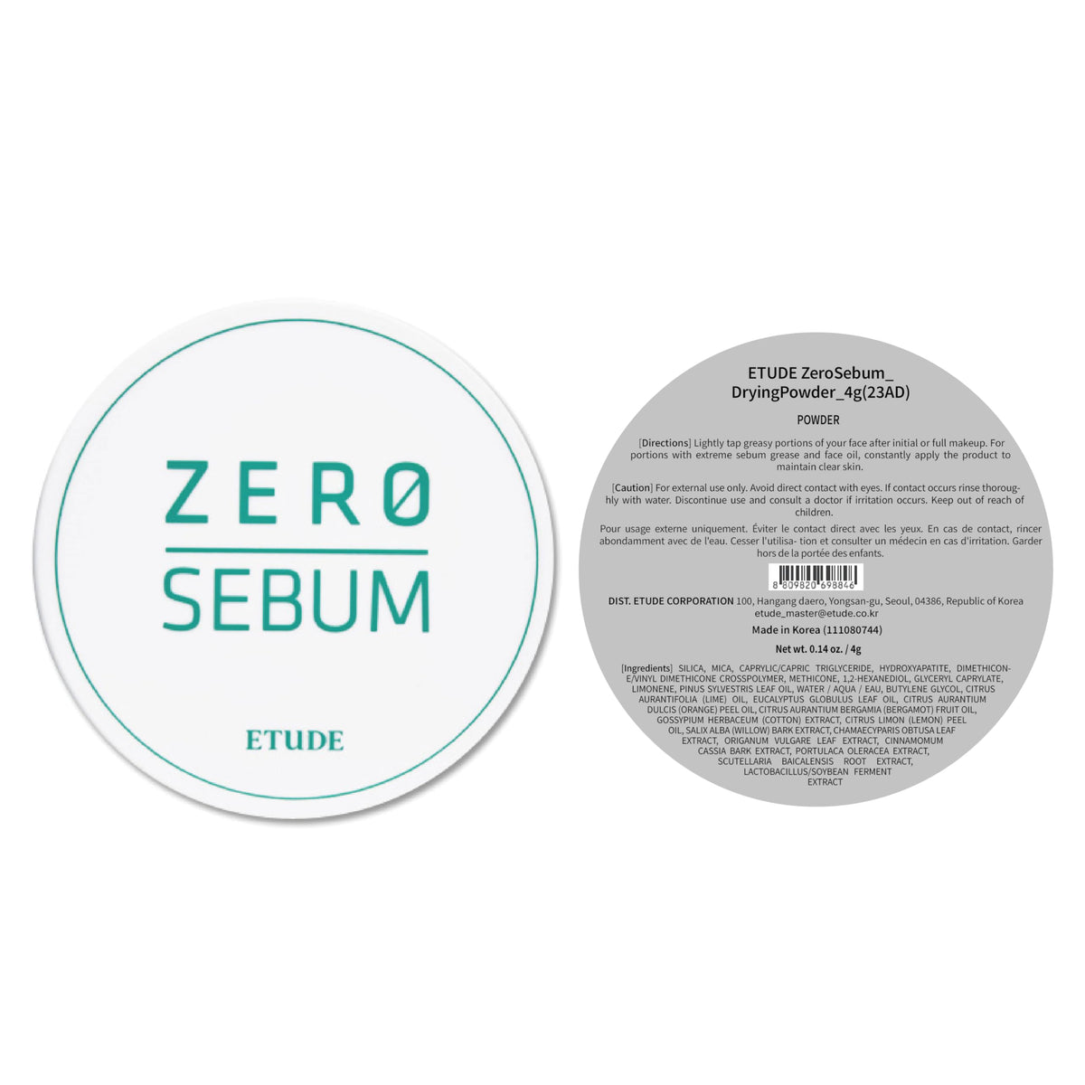 ETUDE Zero Sebum Loose Setting Powder on a vanity