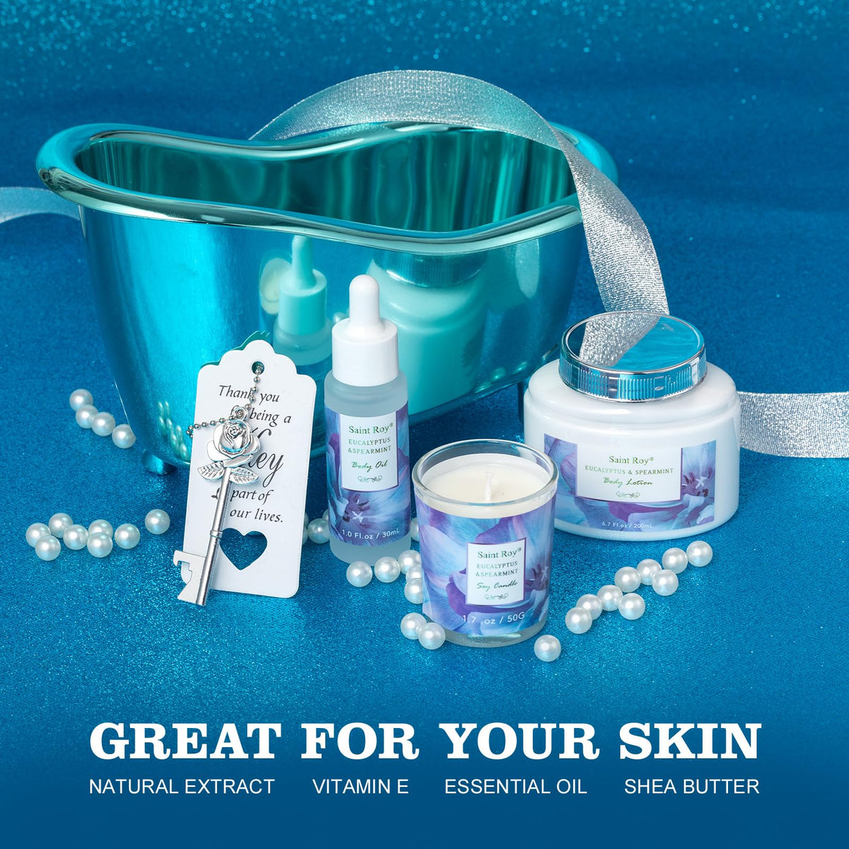 Eucalyptus & Mint bubble bath in Saint Roy Bath Set