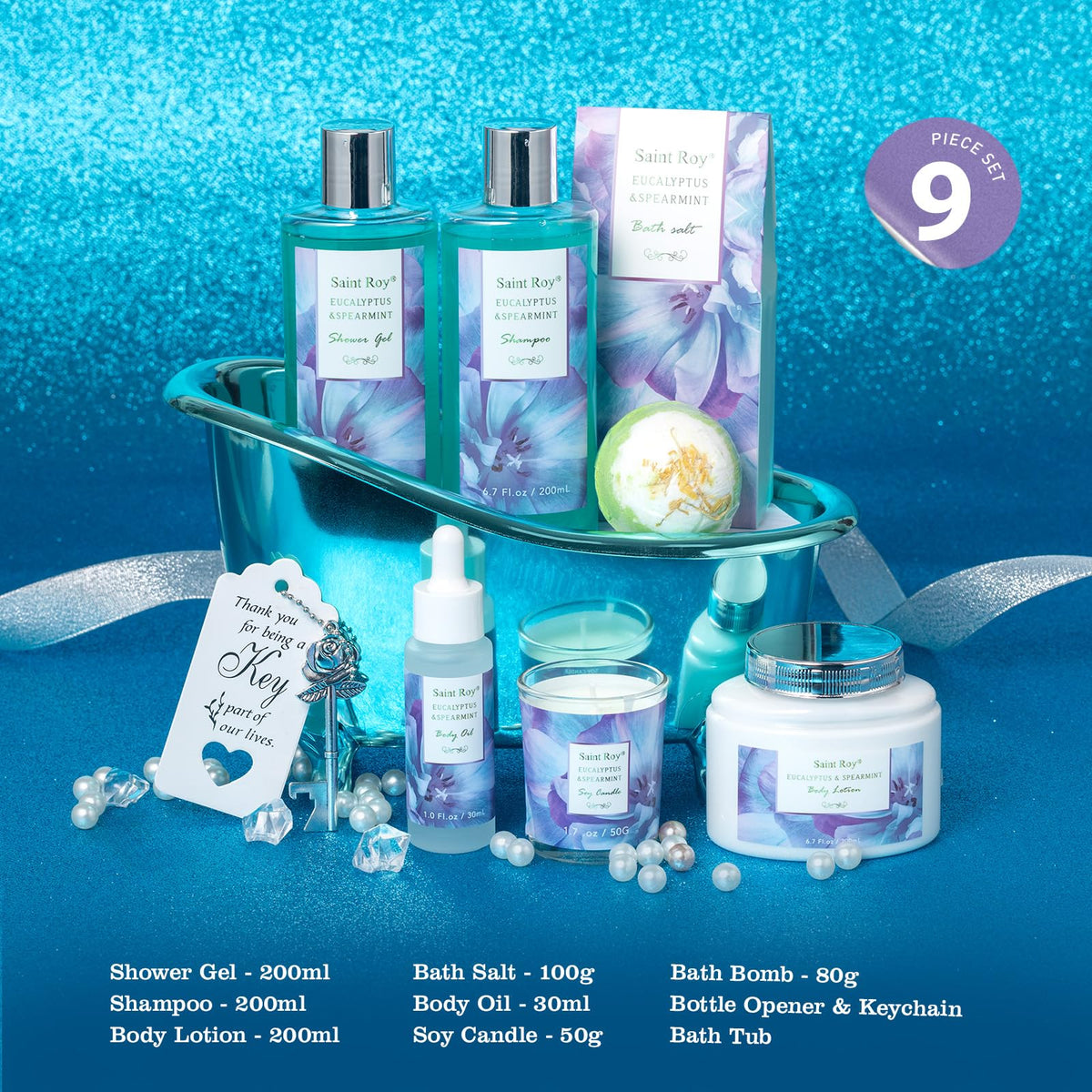 Eucalyptus & Mint shower gel from Saint Roy Bath and Body Set