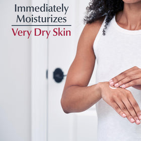 Eucerin Advanced Repair Body Cream texture on a hand