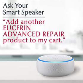 Eucerin Advanced Repair Cleansing Body and Face Cleanser in a bathroom setting
